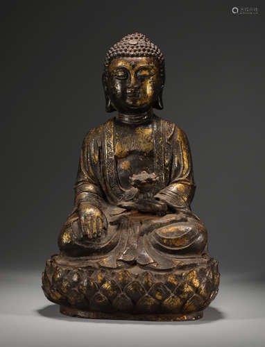 Ming Dynasty bronze gilt Sakyamuni