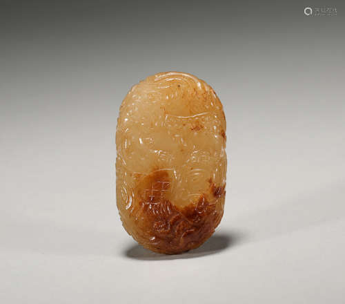 Qing Dynasty Hetian Jade Dragon pattern brand