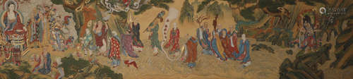 Long silk scroll of Wu Bin's Fa circle in Ming Dynasty