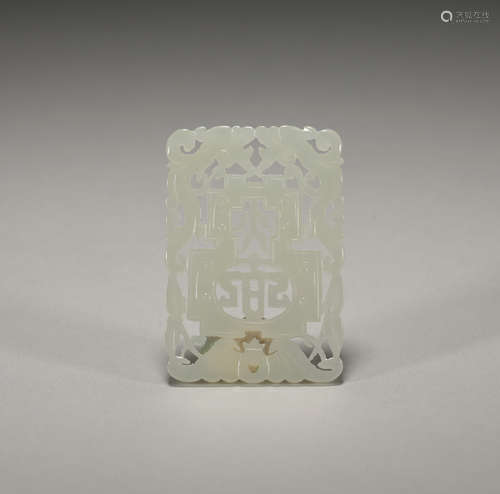 Qing Dynasty white jade Daji brand