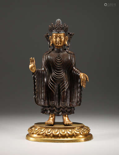 Qing Dynasty bronze gilt Tan Xuan Buddha