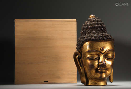 16th century bronze gilding Buddha head