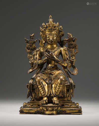 Bronze gilding Buddha in qing Dynasty