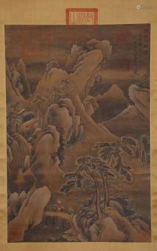 Vertical scroll of Fan Kuan's travel on snow Mountain in Son...