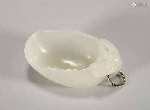 Hetian jade wine cup from the Qing Dynasty in 19th century C...