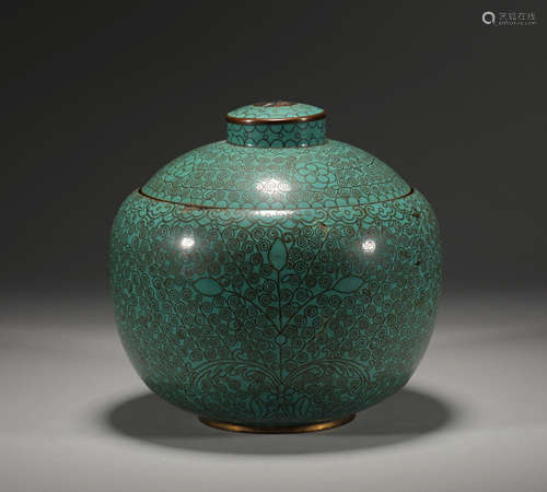 A 19th century cloisonne candy jar