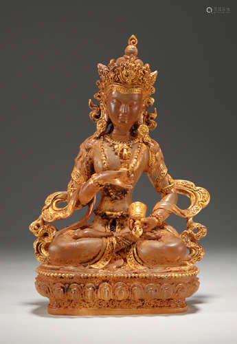 Qing dynasty glazed gold vajrasattva