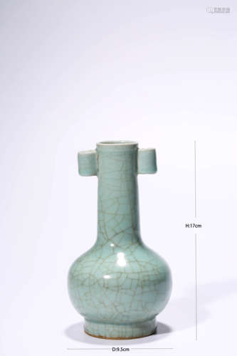 Ru kiln threaded ear bottle