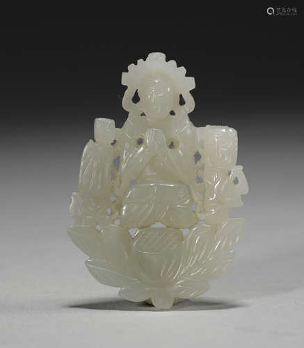 Yuan Dynasty Hetian jade Guanyin