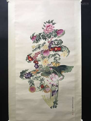 梅蘭芳  花卉圖 纸本立轴