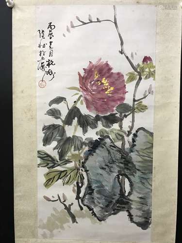 张大壮  花卉 纸本立轴