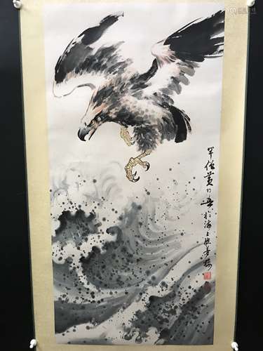 黄幻吾  鷹 纸本立轴