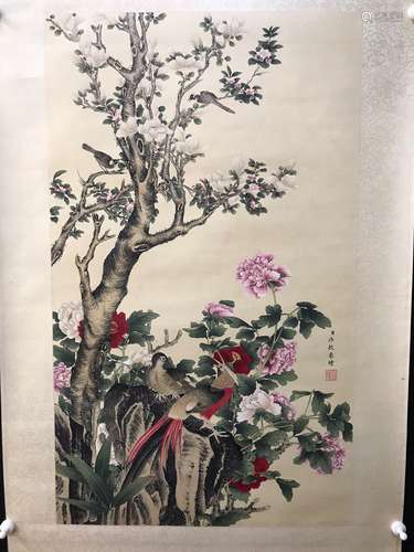 冷枚  花卉圖 纸本立轴