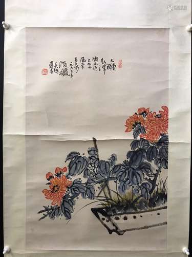 潘天壽  花卉圖 纸本立轴