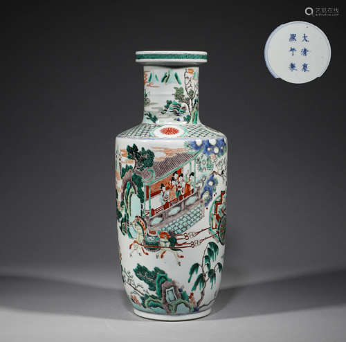 Qing Dynasty, colorful character story bottle