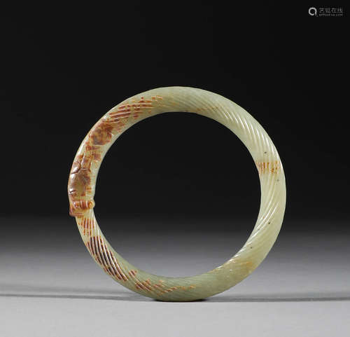 Han Dynasty, Hetian Yulong pattern twisted silk ring