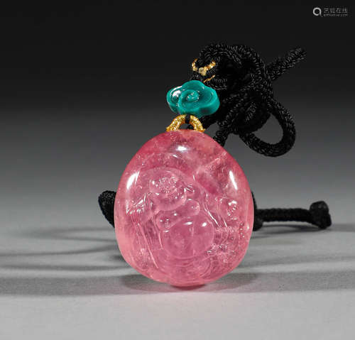 Qing Dynasty, tourmaline stone Maitreya statue