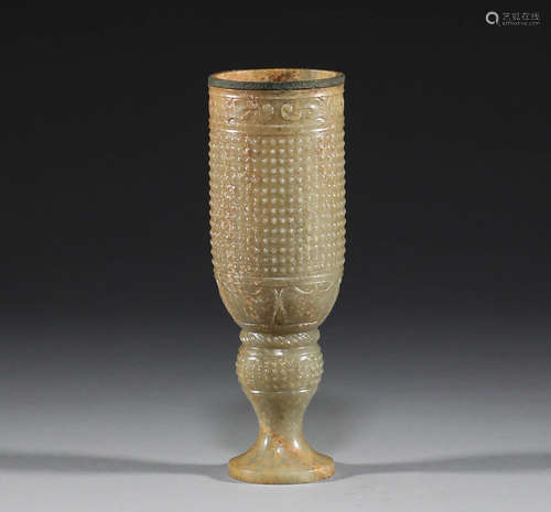 Han Dynasty, Hotan jade bone nail pattern cup