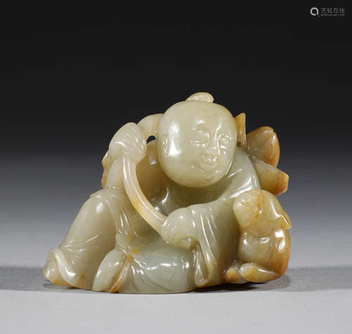 In the Qing Dynasty, Hotan jade boy