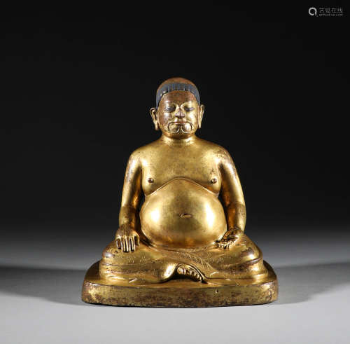 Ming Dynasty, bronze gilded marba statue
