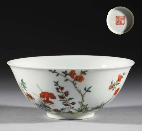 Qing Dynasty, pastel flower bowl
