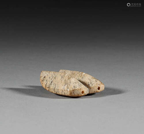 Han Dynasty, Hotan jade double silkworm