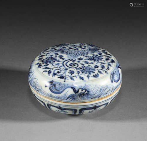 Ming Dynasty, blue and white pen wash