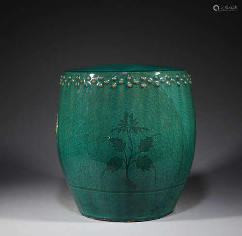 Qing Dynasty, green glazed ancient pier