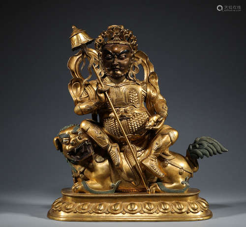 In the 17th century, the bronze gilded statue of the God of ...