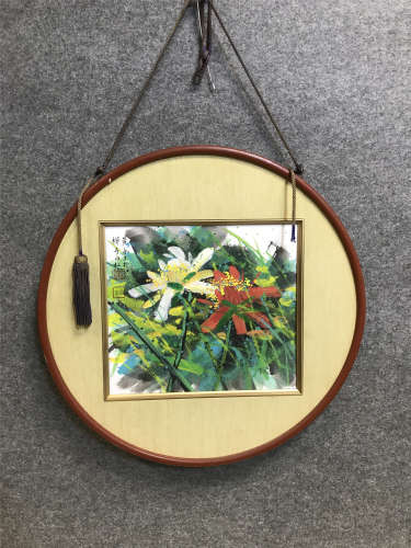 黃永玉 花卉 紙本設色 鏡框
