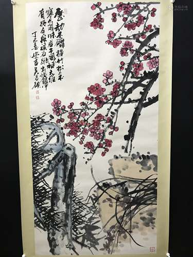 吳昌碩  花卉圖 纸本立轴