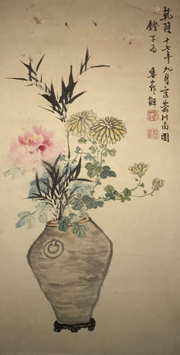 李鱓 花卉 设色纸本 立轴