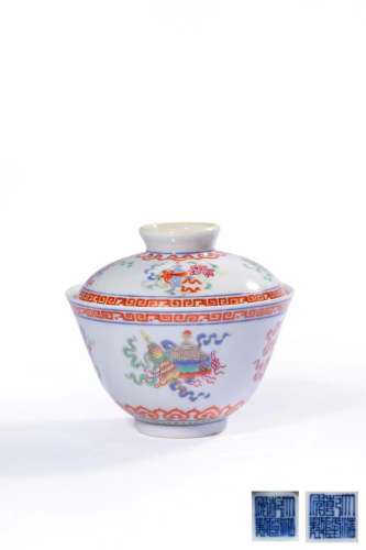 A FAMILLE-ROSE BOWL AND COVER,MARKS AND PERIOD OF QIANLONG
