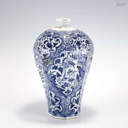 YUAN BLUE & WHITE MEIPING JAR