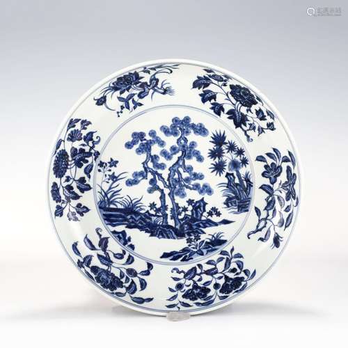 MING BLUE & WHITE PLATE