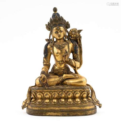 GILT BRONZE BUDDHA FIGURE OF MANJUSHRI, SITA