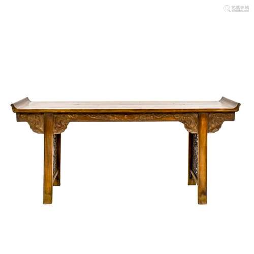 CHINESE HUANGHUALI EVERTED RIM ALTAR TABLE