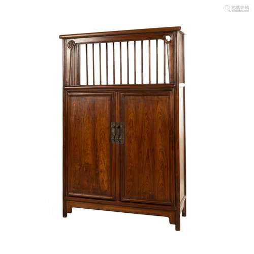 A CHINESE DOUBLE DOOR BOOK SHELF CABINET