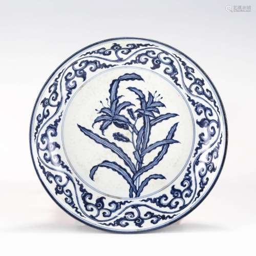 MING BLUE & WHITE PLATE