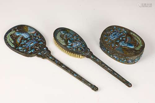 A set of copper burning blue dressing in the Qing Dynasty