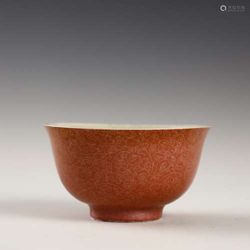 Red glazed bowl