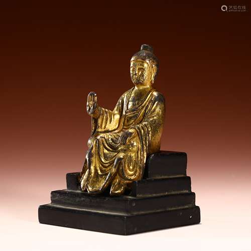 Ancient bronze-gilded Buddha statues