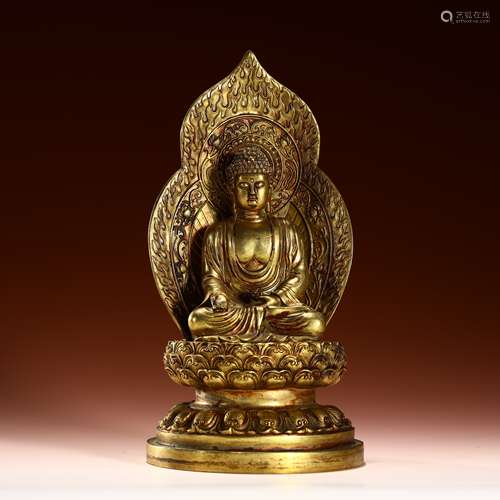 Ancient bronze-gilded Buddhism