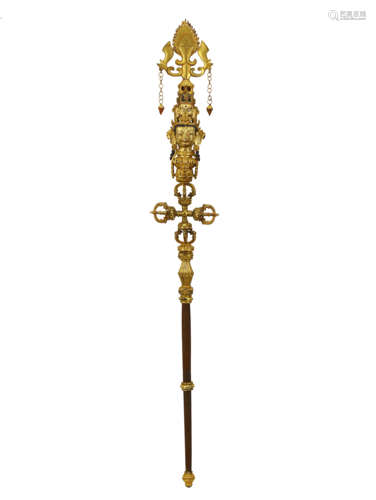 Bronze-gilded meditation rod