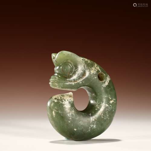 Ancient grey jade pig dragon