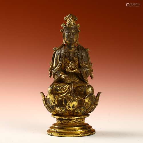 Ancient bronze-gilded Buddha statues