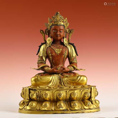 Ancient bronze-gilded Buddha statues