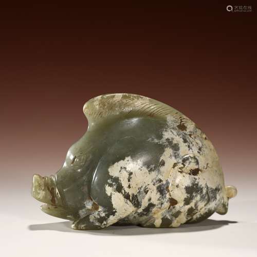 Ancient grey jade pig