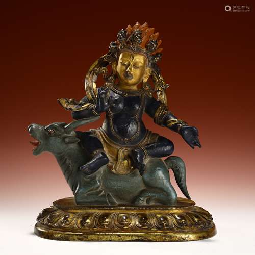 Qing Dynasty Tibet Bronze painted Buddha statues