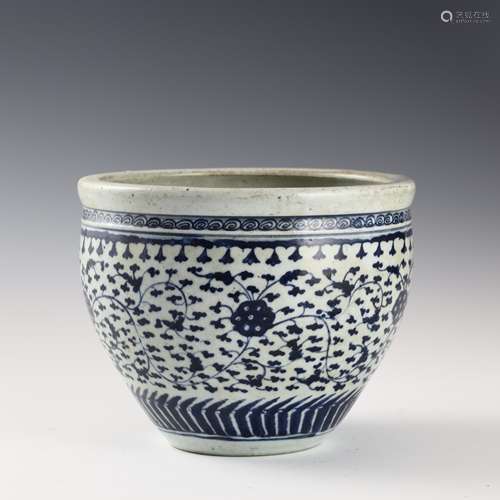 Qing Dynasty blue and white pots